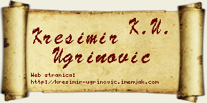 Krešimir Ugrinović vizit kartica